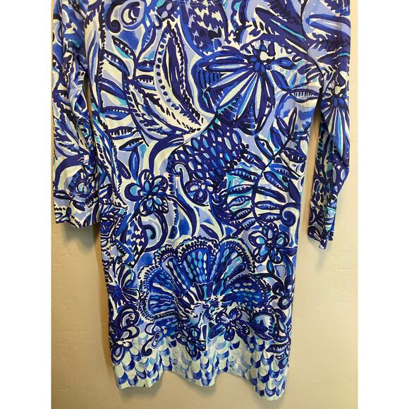 Lilly Pulitzer Hollee Blue Iris Midi Length Quarter Length Sleeve Blue Dress S - Picture 5 of 9